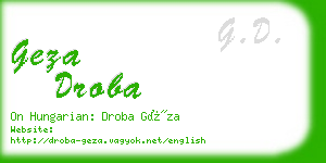 geza droba business card